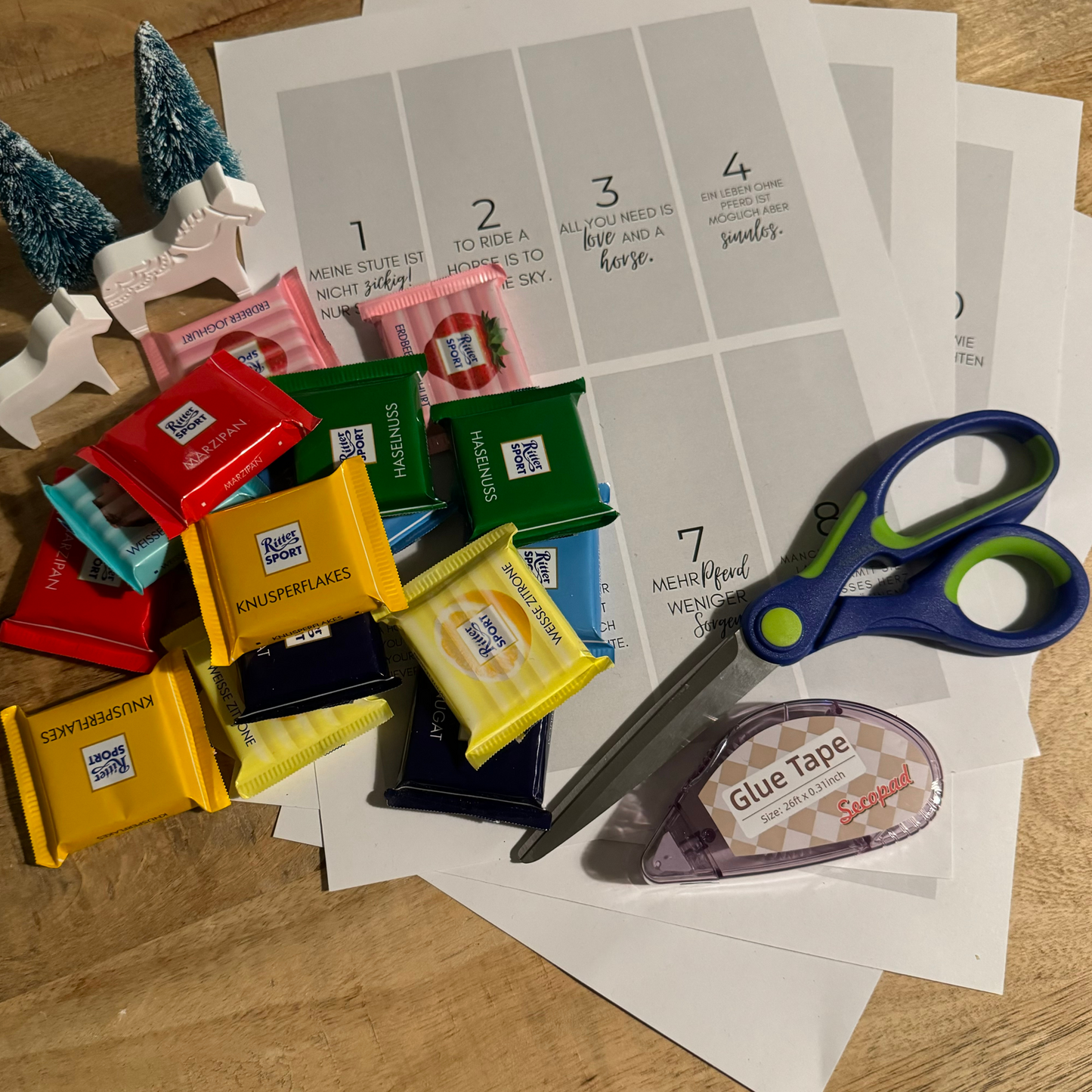 DIY | Adventskalender- Schokoladentafeln - Pferde Edition