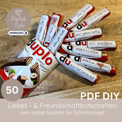 DIY | Geschenk - Schokoriegel - Liebes & Freundschaftsbotschaften