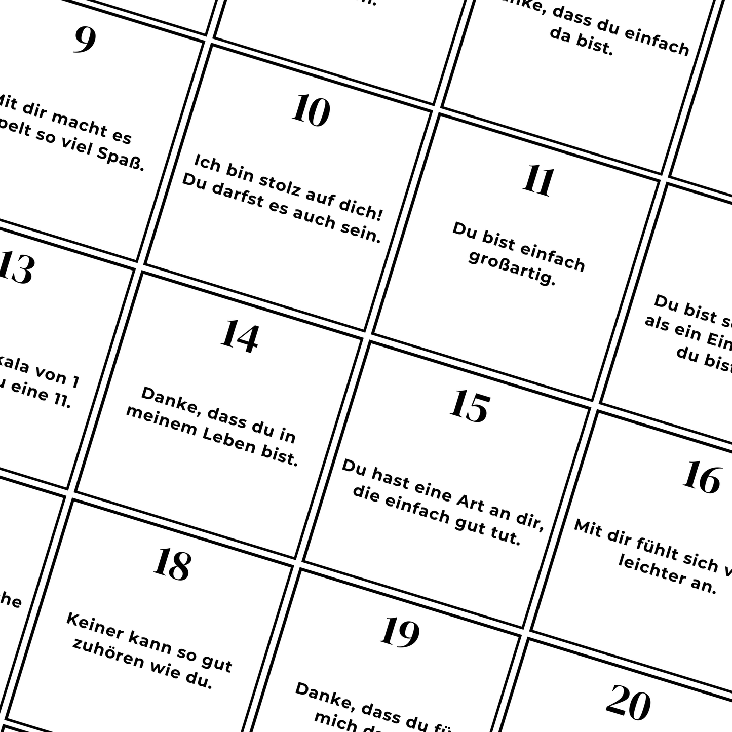 DIY | Adventskalender - Komplimente für Schokopralinen